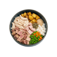 Ingredientes del pienso Anlú Carne y Pescado para perro, con Pollo, Pato, Pavo y Atún, patatas, condroprotectores y aceite Omega 3.