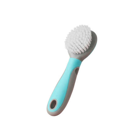 Cepillo de aseo suave con mango ergonómico, ideal para el baño y el masaje de perros y gatos de pelo corto.