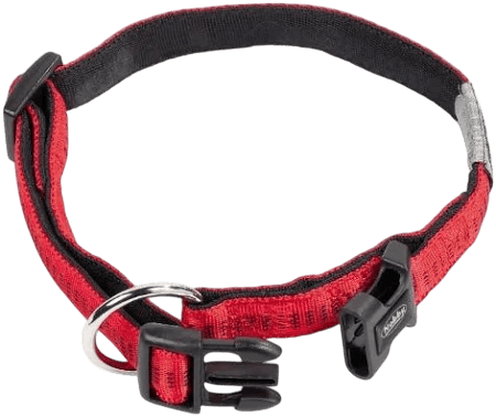 Collar Nylon Agarre Suave Rojo Arppe. Acolchado para la comodidad del perro.