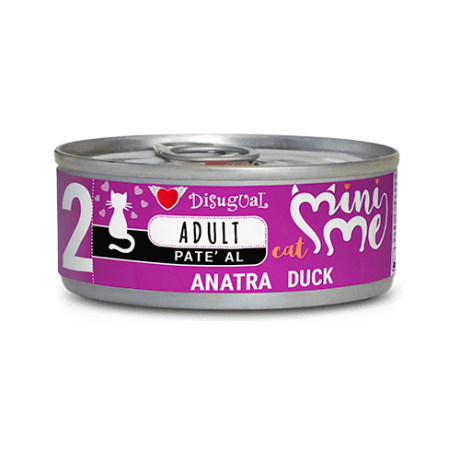 Lata de comida húmeda Disugual Mini Me Paté de Pato para gato adulto sensible o con alergias alimentarias, formato pequeño.