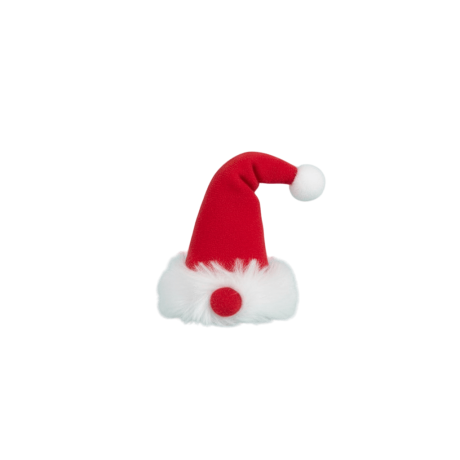 Juguete para gato con diseño de gorro de Papá Noel rojo y blanco, relleno de Catnip natural para estimular el juego en Navidad.