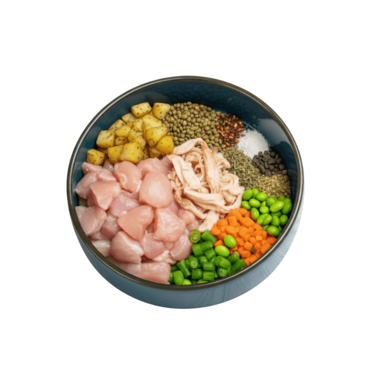 Ingredientes del pienso Anlú Light para perros con pollo, bajo en calorías, sin cereales (Grain Free) y con condroprotectores.