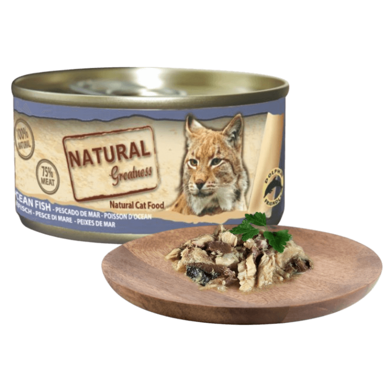 Comida húmeda de pescado de mar en filetes para gatos adultos snack bajo en grasa