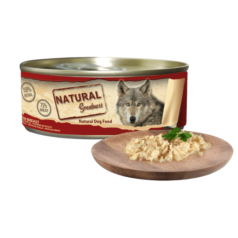 Comida húmeda de pechuga de pollo en trozos para perro adulto snack natural hipoalergénico