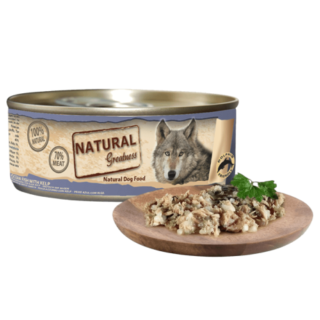 Comida húmeda de caballa y atún para perros sin cereales lata 156g hipoalergénica