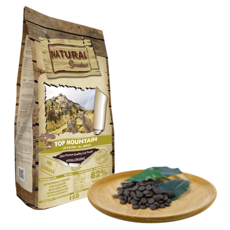 Saco de pienso hipoalergénico Natural Greatness para gatos de todas las edades, 82% de carne de conejo