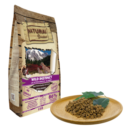 Saco de pienso Natural Greatness para Kitten & Adult, 41% proteína, con extracto de malta Anti-Hairball