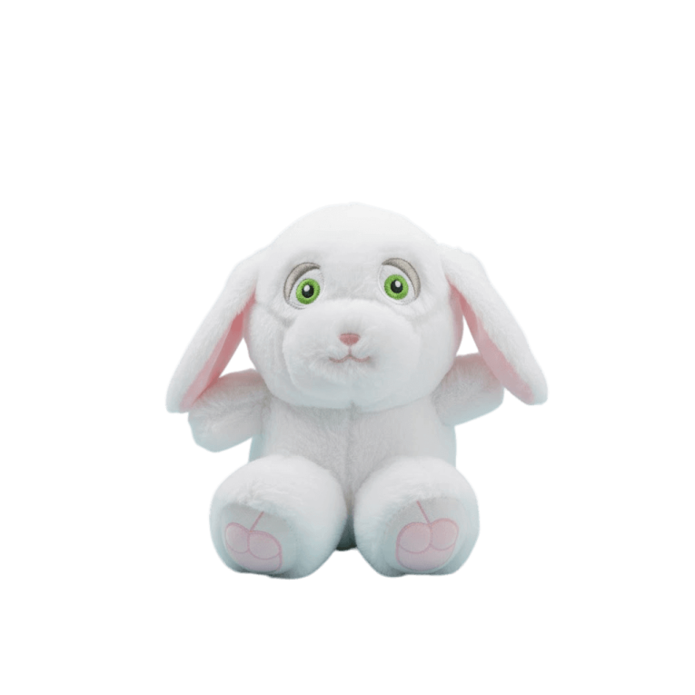 Juguete Vivadog de peluche blanco con forma de conejo para perros, suave y para mimos.