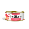 Lata de 70g Dibaq Sense Grain Free Atún con Gambas desmigado para gatos en Piensos Anlú