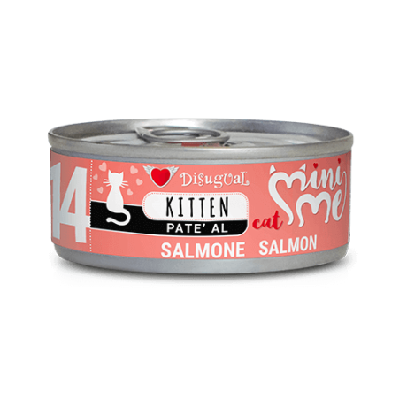 Lata de comida húmeda Disugual Mini Me Paté de Salmón para gatito (Kitten), alto en DHA y Omega 3 para un desarrollo cognitivo óptimo.