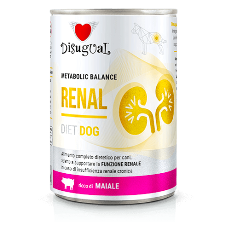 Lata de Disugual Renal Cerdo Perro 400g. Paté dietético para la función renal