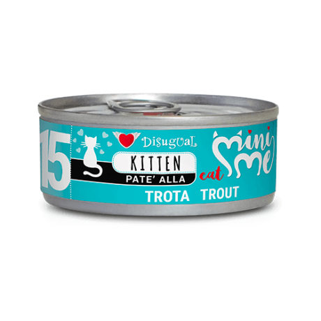 Paté Trucha Gatitos Kitten Disugual 85g. Alimento húmedo completo para el crecimiento de gatos.