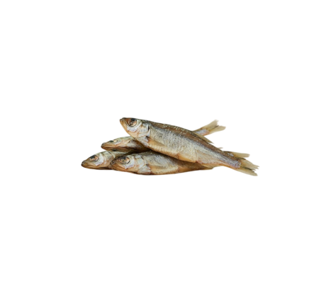 Pila de pescaditos secos enteros para perro y gato, snack rico en Omega 3 natural para un pelaje brillante.