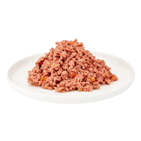 Lata de Comida Húmeda MjAMjAM de Pavo con Zanahorias para gatos, con textura paté y receta sin cereales.