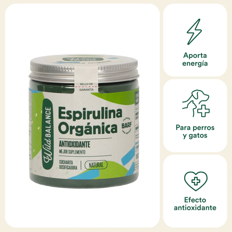 beneficios espirulina antioxidante detox y mejora de alergias para mascotas