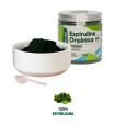 detalle de textura en polvo de espirulina natural para mezclar con comida