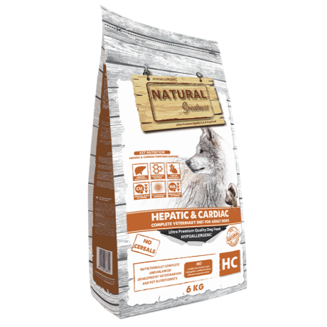 Pienso Natural Greatness Hepatic Cardiac para perro con problemas de corazón e hígado sin cereales