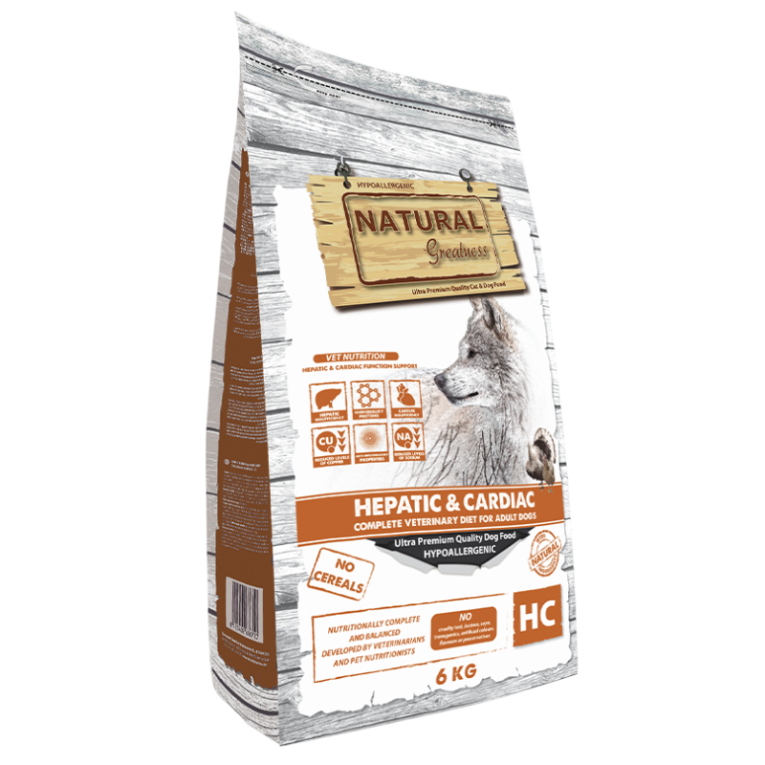Pienso Natural Greatness Hepatic Cardiac para perro con problemas de corazón e hígado sin cereales