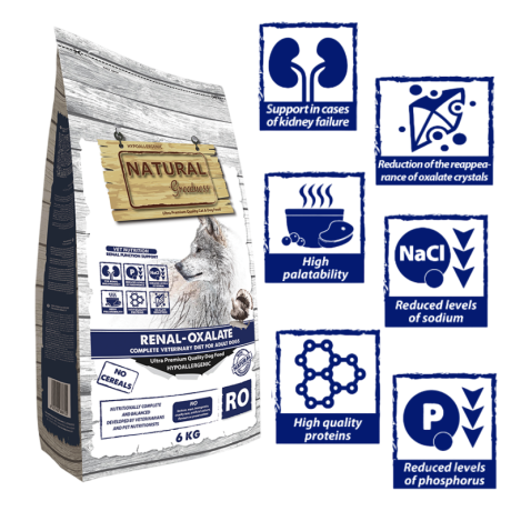 Pienso Natural Greatness Renal Oxalate bajo en fósforo y sodio para perro con insuficiencia renal o cálculos de oxalato