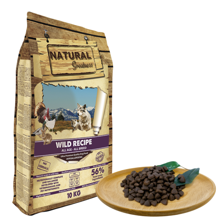 Pienso Natural Greatness Wild Recipe alta proteína sin cereales para perros de todas las edades y razas