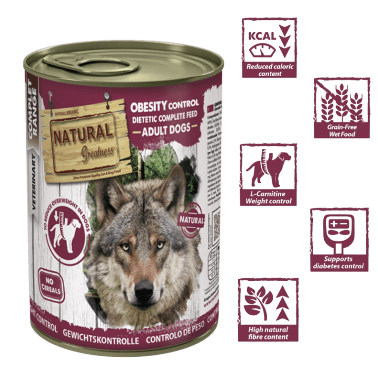 Comida húmeda sin cereales para perros con sobrepeso, diabetes y problemas articulares lata 400g