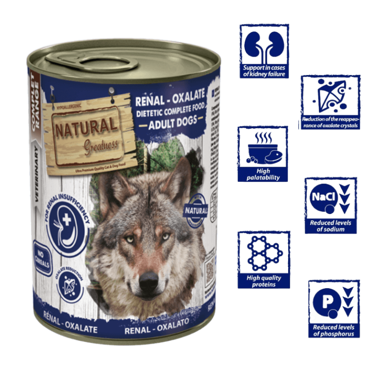 Comida húmeda para perros con insuficiencia renal y cristales de oxalato lata 400g