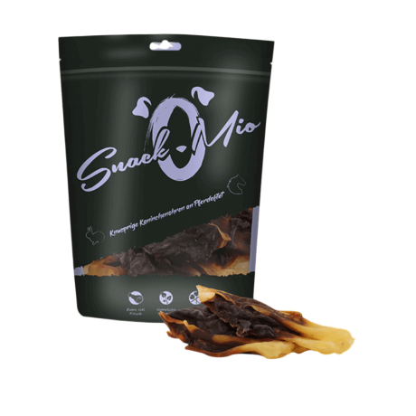 SnackOMio Orejas de Conejo con Filete de Caballo 70gr Para Perros y Gatos