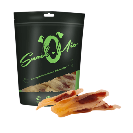 SnackOMio Orejas de Conejo con Pechuga de Pato 70gr Para Perros y Gatos