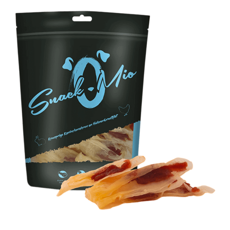 SnackOMio Orejas de Conejo con Pechuga de Pollo 70gr Para Perros y Gatos