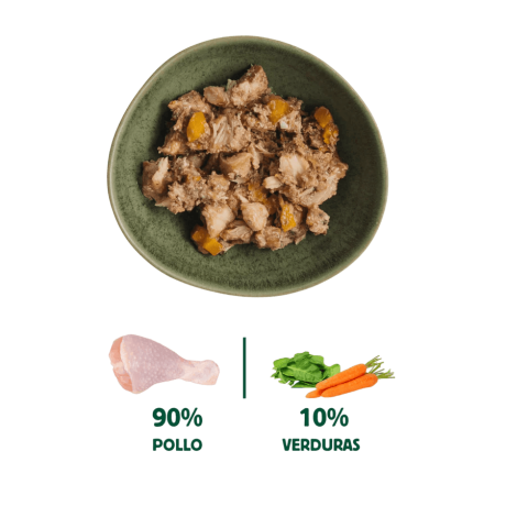 infografia ingredientes pollo entero pechuga zanahoria y espinacas wild balance