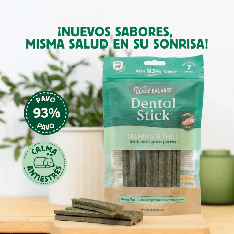 pack sticks dentales pavo wild balance calming efecto relajante y antiestrés para perros
