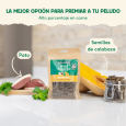 infografia ingredientes wild snacks digestivo de pato wild balance con semillas de calabaza y melisa para perros