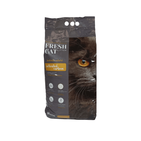 Paquete de Arena Fresh Cat Litter de Gloria, bentonita natural con carbón activo para máximo control de olor y aglomeración. Formato de 10kg.