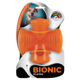 Empaque oficial del juguete BIONIC Stuffer para perros, en color naranja, destacando la alta durabilidad y la marca BIONIC.