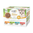 Pack Catit CUISINE Bites Selection, 12 latas de 75g de comida húmeda para gatos sin cereales, sabores Pollo, Pato, Atún y Salmón.