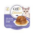 Tarrina de comida húmeda Catit Cuisine Dinner sabor Pescado con Sabor a Cangrejo, un paté completo con ingredientes naturales y sin cereales.