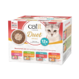 Pack Catit DUET Selection, comida húmeda para gatos, 12 latas de 75g, sin cereales, con pollo, pato, atún y salmón.