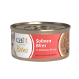 Lata Catit Cuisine BITES de Trocitos de Salmón en salsa deliciosa, dieta completa con ingredientes naturales, 75g.