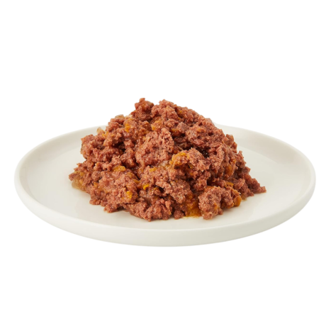 Lata de Comida Húmeda MjAMjAM de Caballo con Calabaza para gatos, con textura paté y receta sin cereales.