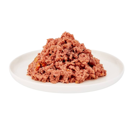 Lata de Comida Húmeda MjAMjAM de Cabra con Zanahorias para gatos, con textura paté y receta sin cereales.