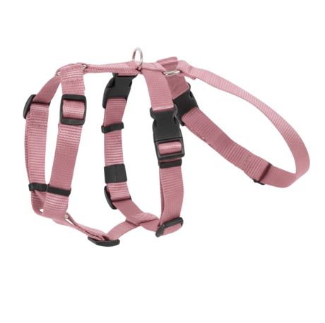 Arnés de 3 puntos anti-escape de nylon rosa Flamingo para perros, arnés de seguridad para coche