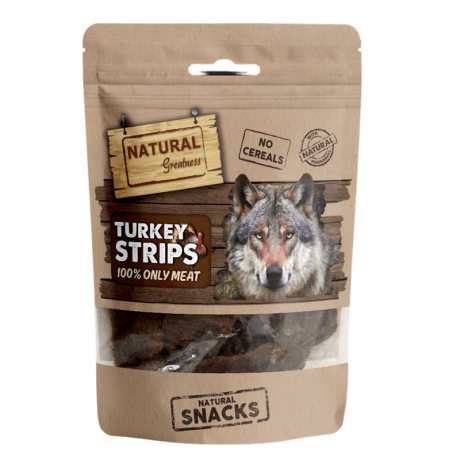 Barritas de Pavo deshidratado Natural Greatness, monoproteico, baja en grasa, para piel y pelaje