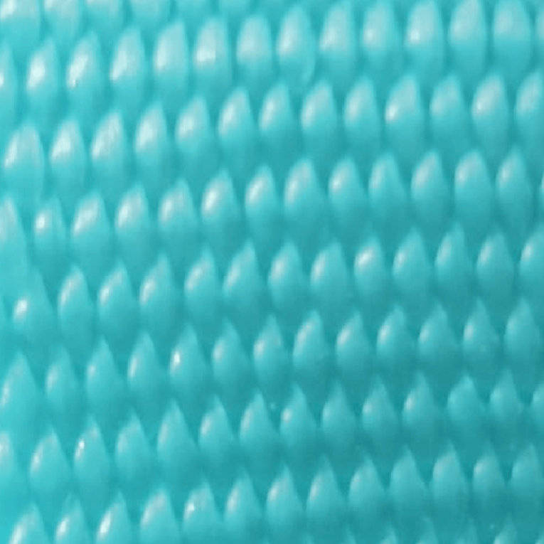 Detalle de la cinta de nylon color Crystal (turquesa) de alta resistencia para el arnés anti-escape de 3 puntos