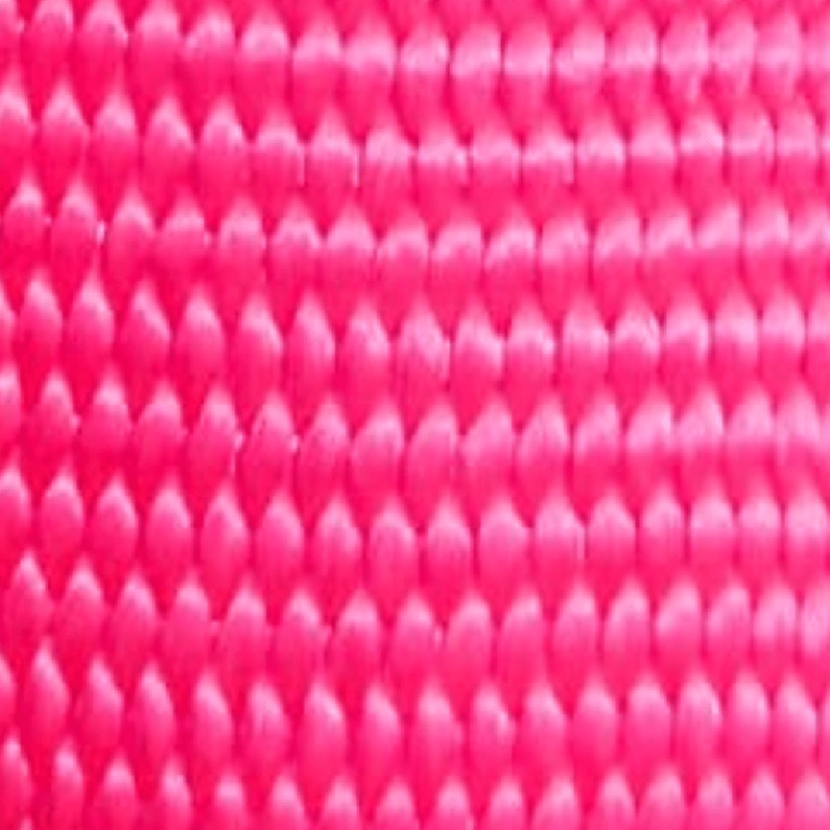Detalle de la cinta de nylon Fucsia de alta resistencia para el arnés anti-escape de 3 puntos en perros