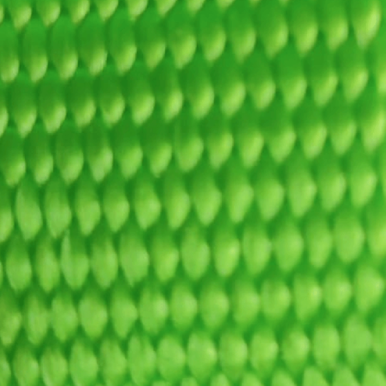 Detalle de la cinta de nylon verde de alta resistencia del arnés anti-escape de 3 puntos para perros