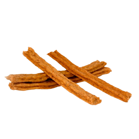 Stick dental de ternera con aceite salmón salvaje para perros, snack rico en Omega 3, antisarro y corazón fuerte