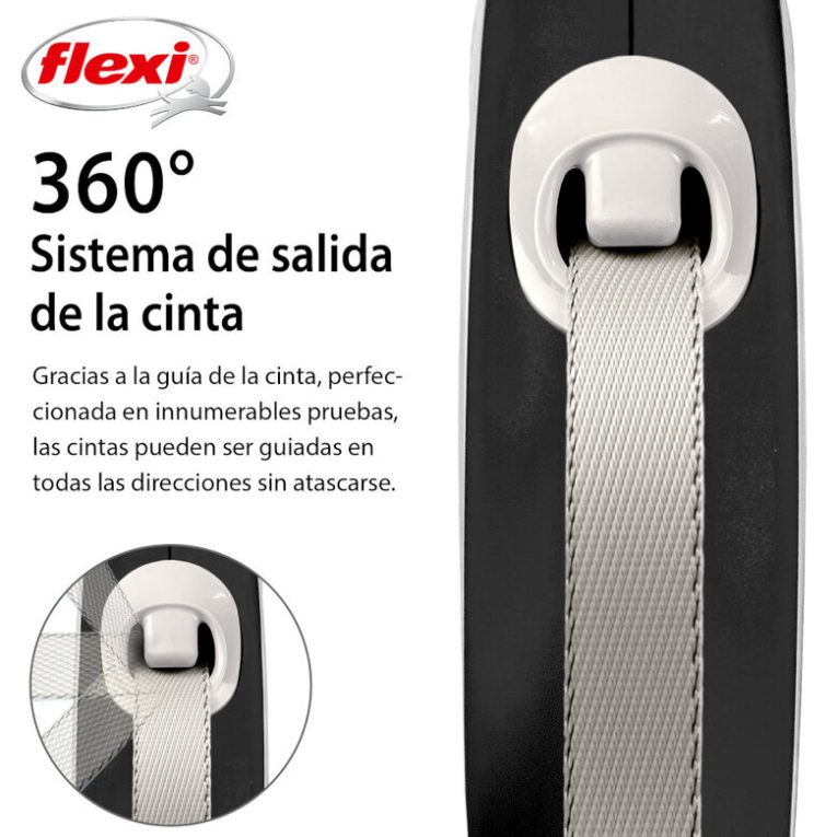 Detalle del Sistema de salida de la cinta 360 grados de la correa Flexi New Comfort, que evita atascos