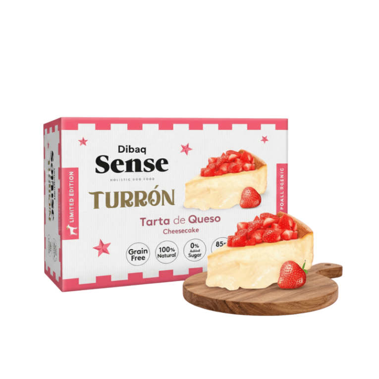 Turrón Dibaq Sense sabor Tarta de Queso con pollo, pato y pavo para perros, snack de Navidad sin cereales (Grain Free)