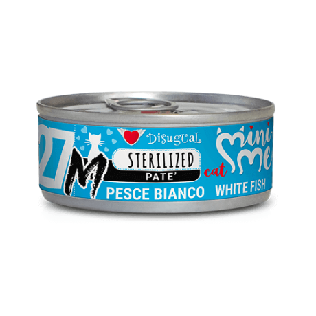 Lata de comida húmeda Disugual Mini Me Paté de Pescado Blanco para gato castrado, fórmula Light para el control de peso y alta digestibilidad.