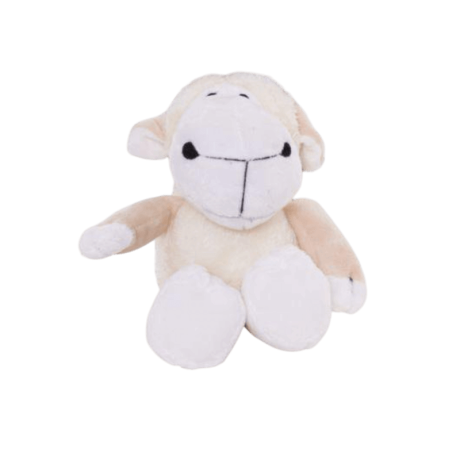 Peluche Ovejita Perro Pito Bubimex de 16cm. Juguete suave, color beige, ideal para cachorros.